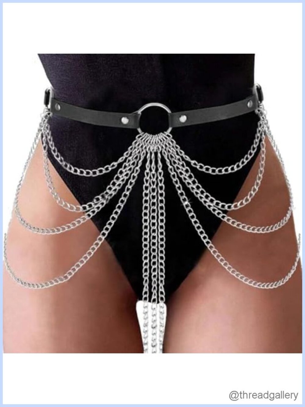 Punk Gothic Leather Waist Chain Belt Layered Body Jewelry Rave Festival